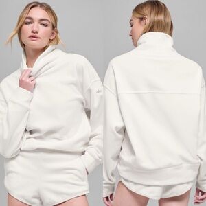 Alo Yoga Polar Fleece Hazy Pullover Ivory SZ S